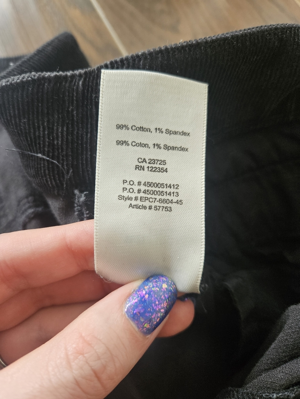 Aritzia Wilfred Free Black Corduroy Straight-Leg Pants Size 8 - Picture 4 of 7